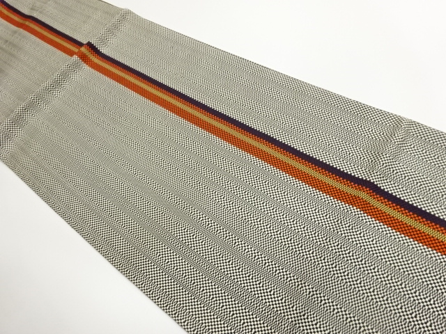 JAPANESE KIMONO / NAGOYA OBI / CHIKUZEN HAKATA / WOVEN STRIPE 